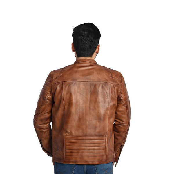 Men's Solid Leather Jacket - Stylish and Durable