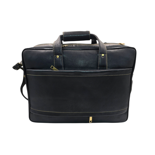Genuine Leather Double Fold Laptop Bag for Men - Office Bag - Fits Up to 14/15.6/17 Inch.