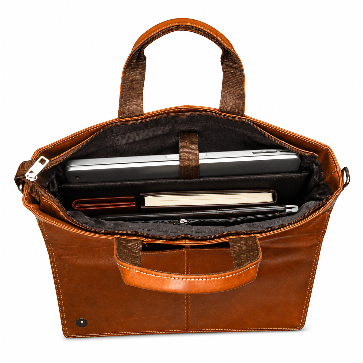 Oil Pull Up Leather Laptop Bag For Men - Office Bag - Fits Up to 14/15.5/16 inch