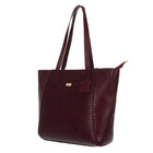 Women's Croco Pattern Shoulder Bag - Stylish and Spacious Bag with Big Compartment