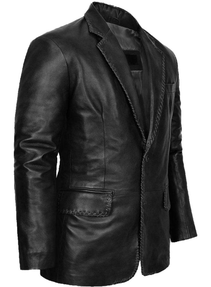 Men's Black Leather Coat - Premium Quality by Taj Leather