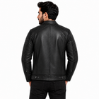 Stickers Design Leather Jacket - By Taj Leather Pure Black