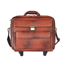 Taj Leather Trolly Suitcase Bag - 100% Leather