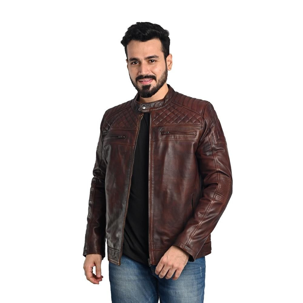 D-Design Leather Jacket by Taj Leather - Men's Fashion Statement