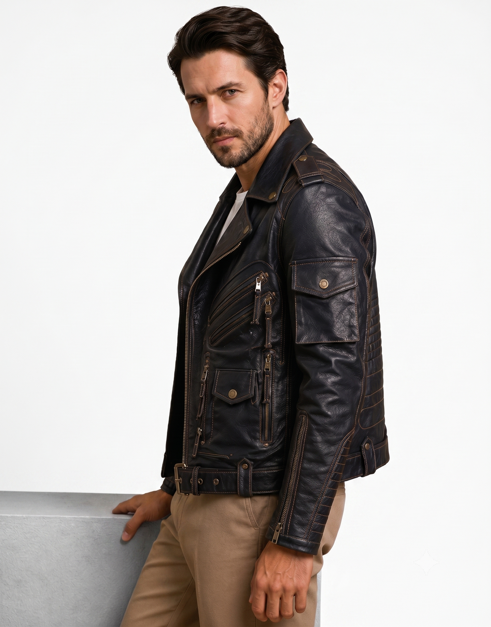 Cobra Biker Leather Jacket black