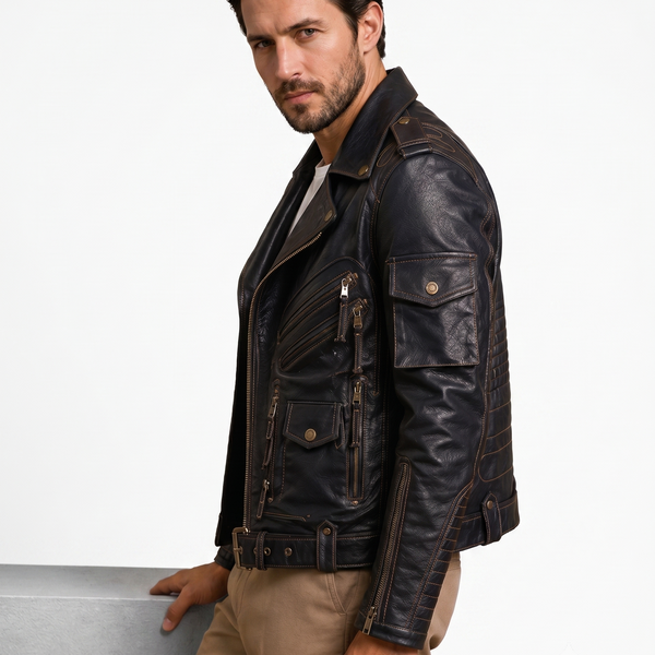 Cobra Biker Leather Jacket black