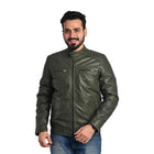 Men's Solid Leather Jacket - Stylish and Durable