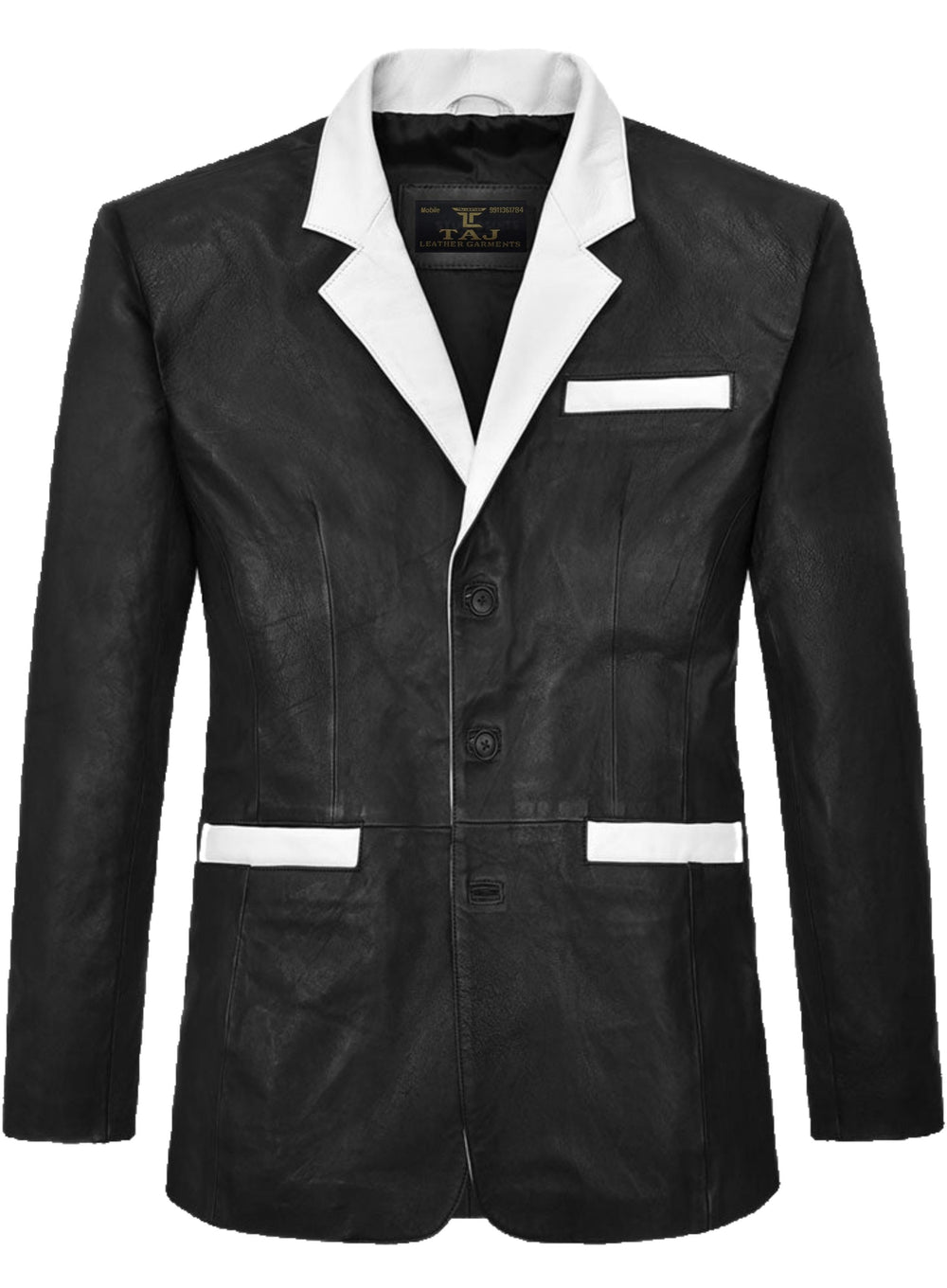 Men's Black Leather Coat - Premium Quality by Taj Leather