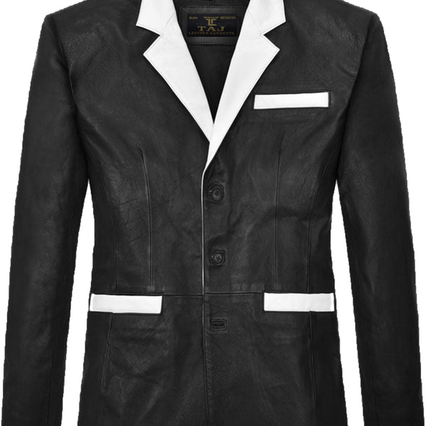 Men's Black Leather Coat - Premium Quality by Taj Leather