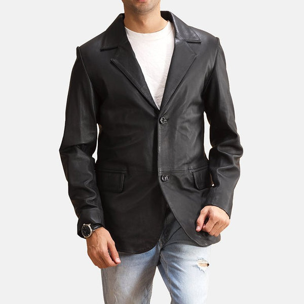 Taj Bespoke Alyson Black Leather Blazer