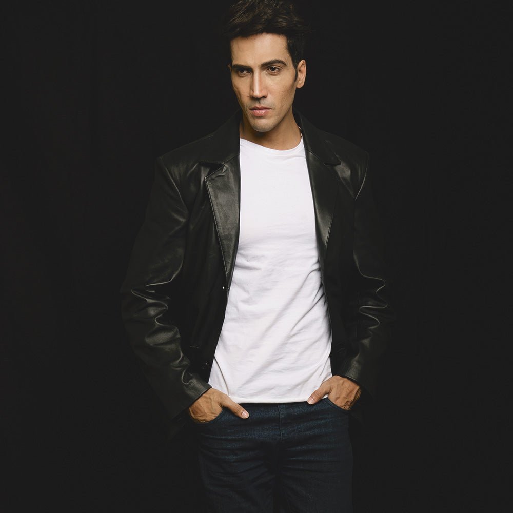 Taj Bespoke Alyson Black Leather Blazer