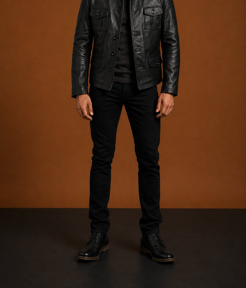 Taj Bespoke Ray Cutler Leather Blazer