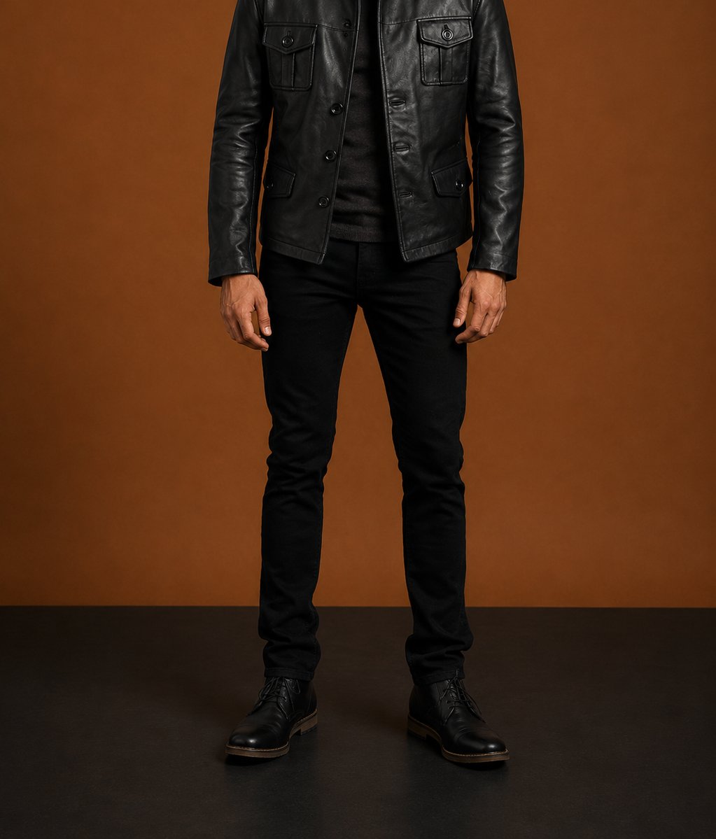 Taj Bespoke Ray Cutler Leather Blazer