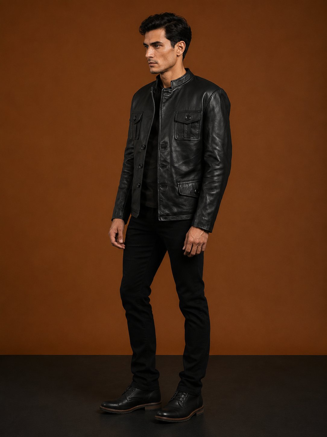 Taj Bespoke Ray Cutler Leather Blazer