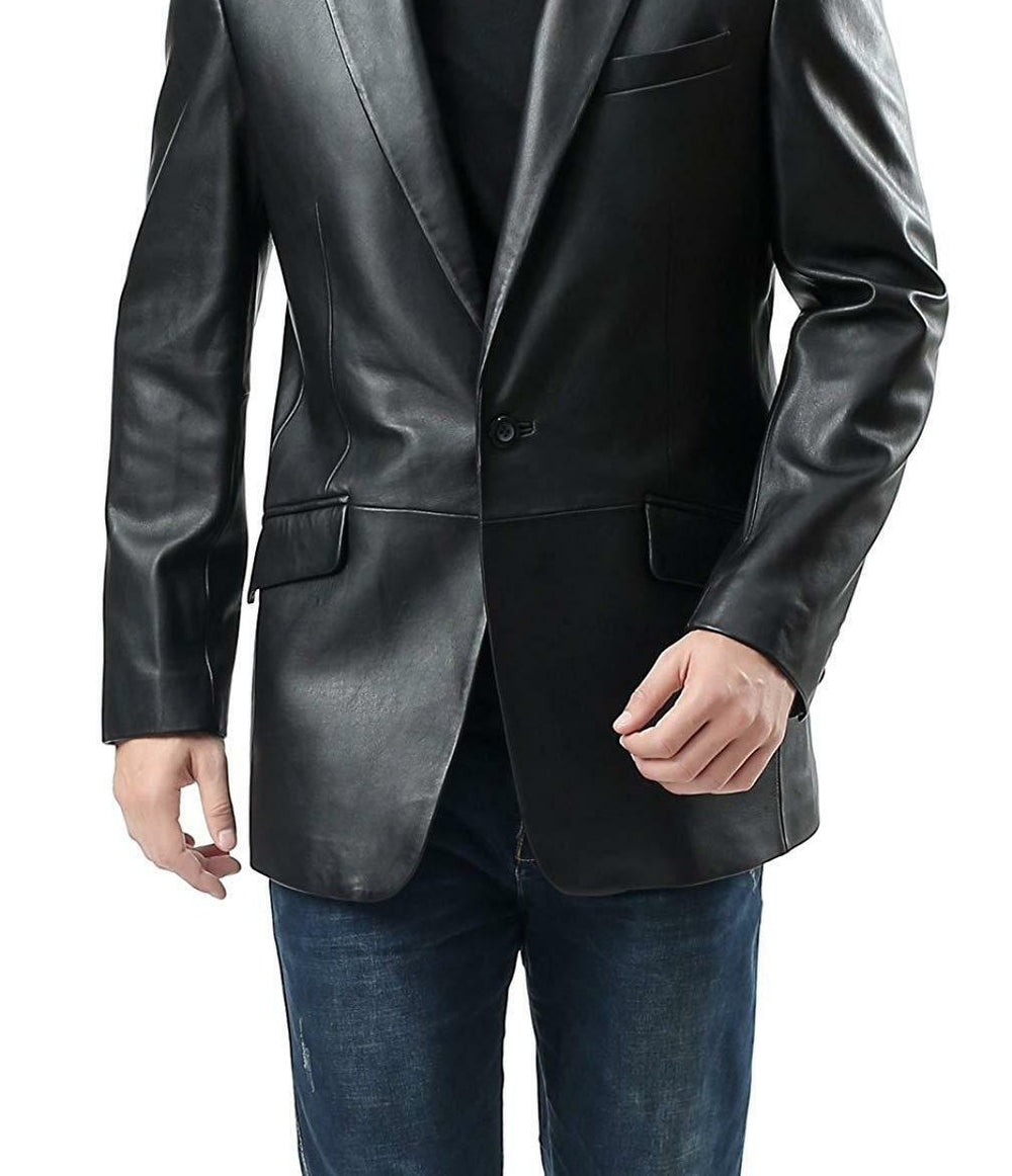 Taj Bespoke VINTAGE TIN LEATHER BLAZER