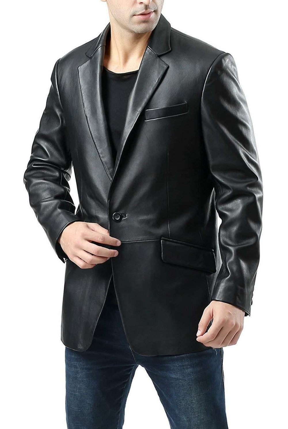 Taj Bespoke VINTAGE TIN LEATHER BLAZER