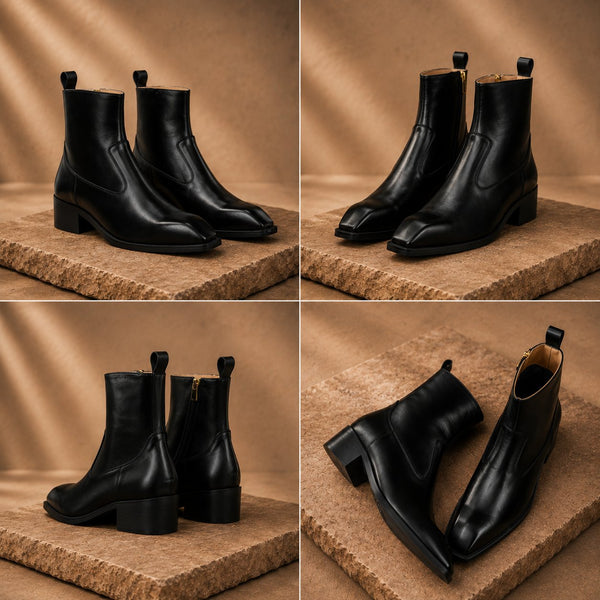 Taj Handcrafted Artisan Chelsea Boot Black