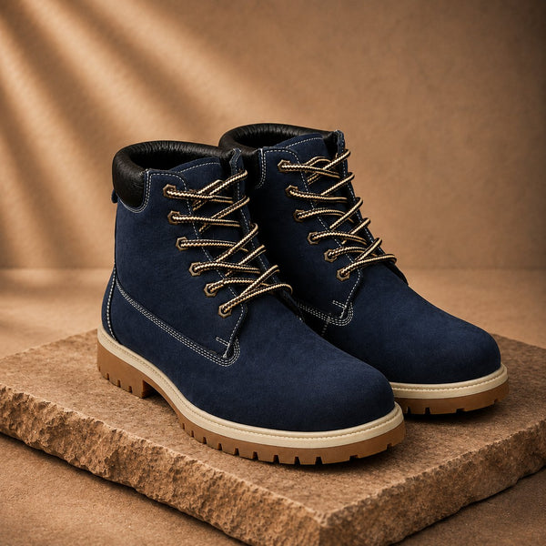 Taj Handcrafted Combat Suede Leather Boots