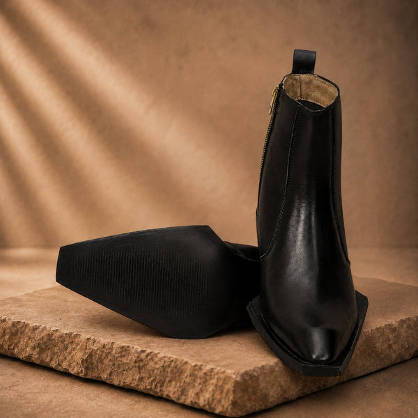 Taj Handcrafted Maverick Chelsea Boot Black