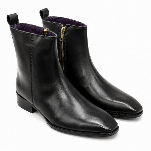 Taj Handcrafted Regent Genuine Leather Zip Boots
