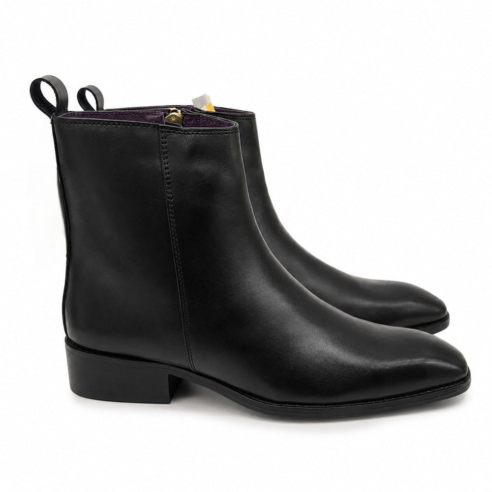Taj Handcrafted Regent Genuine Leather Zip Boots