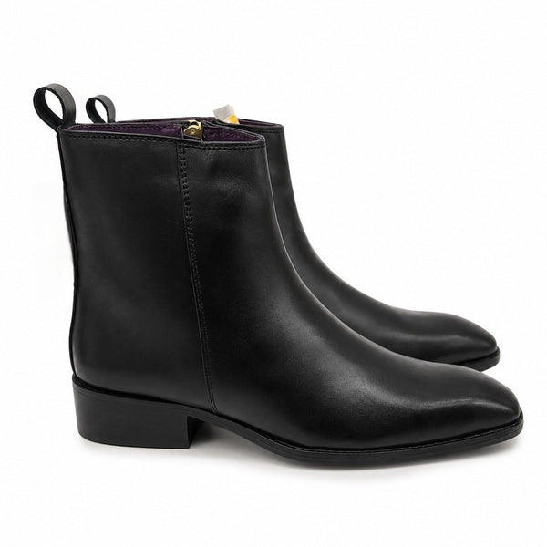 Taj Handcrafted Regent Genuine Leather Zip Boots