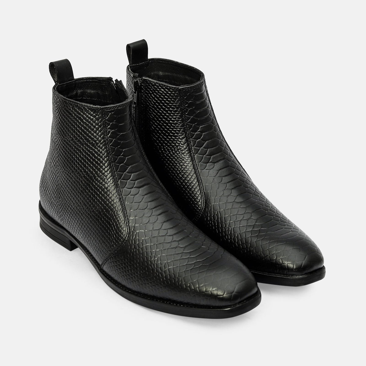Taj Handcrafted Textured Leather Chelsea Boots