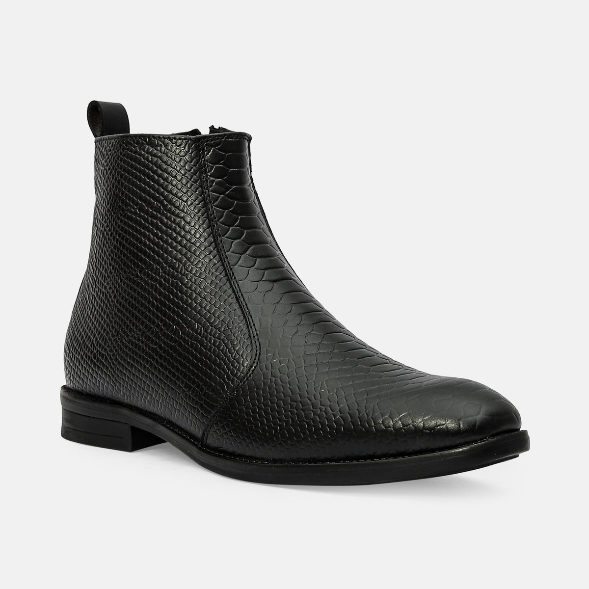 Taj Handcrafted Textured Leather Chelsea Boots