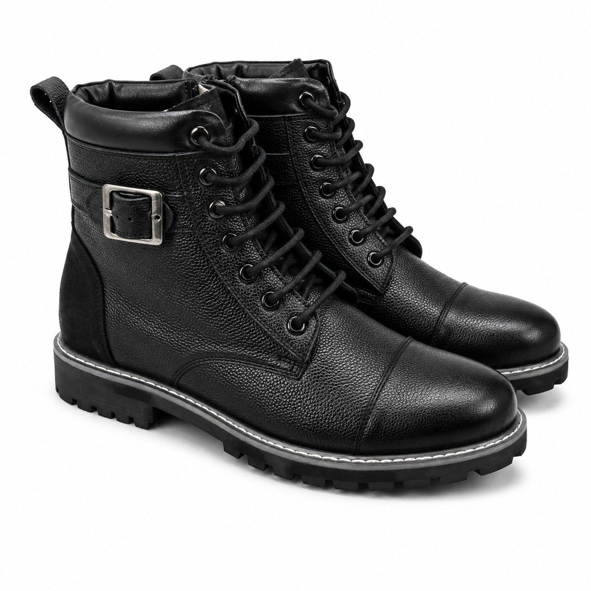 Taj Handcrafted Titan Genuine Leather Buckle Boots