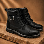 Taj Handcrafted Titan Genuine Leather Buckle Boots