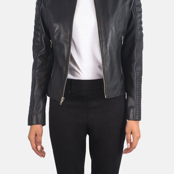 Taj Signature Adalyn Quilted Leather Biker Jacket Leather Jacket