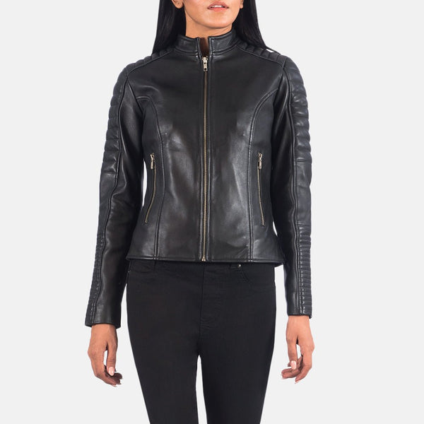 Taj Signature Adalyn Quilted Leather Biker Jacket Leather Jacket