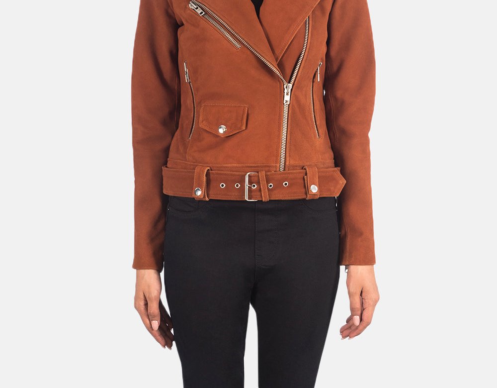 Taj Signature Alison Suede Leather Biker Jacket Leather Jacket