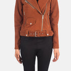 Taj Signature Alison Suede Leather Biker Jacket Leather Jacket
