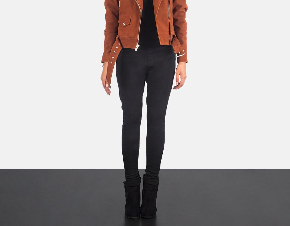 Taj Signature Alison Suede Leather Biker Jacket Leather Jacket