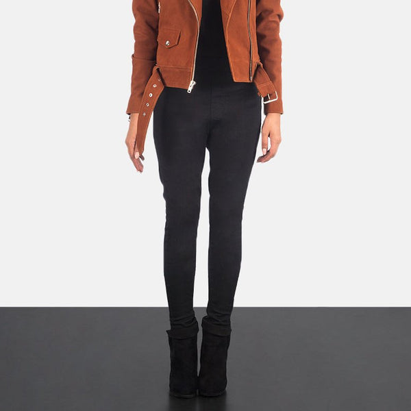 Taj Signature Alison Suede Leather Biker Jacket Leather Jacket