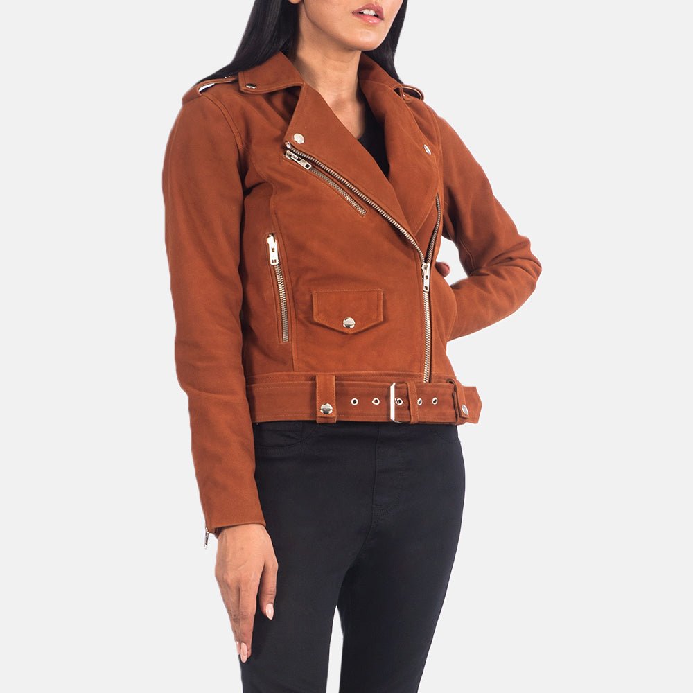 Taj Signature Alison Suede Leather Biker Jacket Leather Jacket