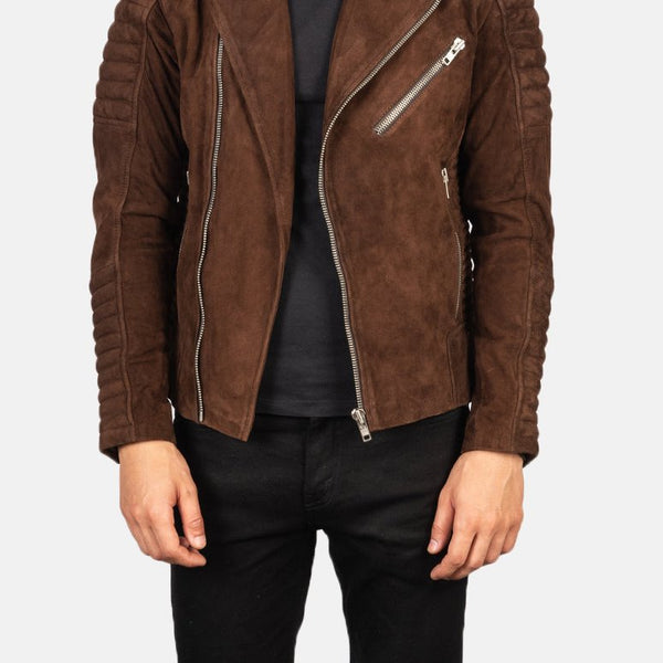 Taj Signature Armand Suede Leather Biker Jacket Leather Jacket