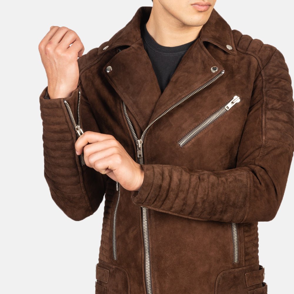 Taj Signature Armand Suede Leather Biker Jacket Leather Jacket