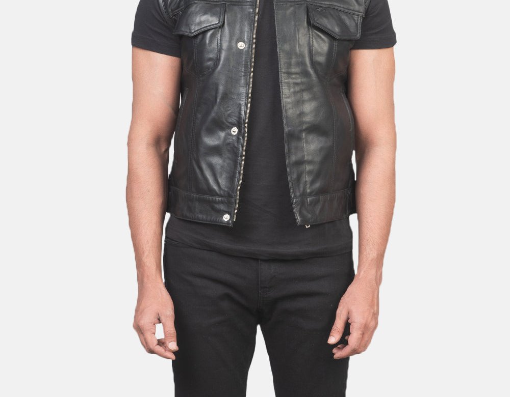 Taj Signature Atlas Moto Leather Vest Leather Jacket
