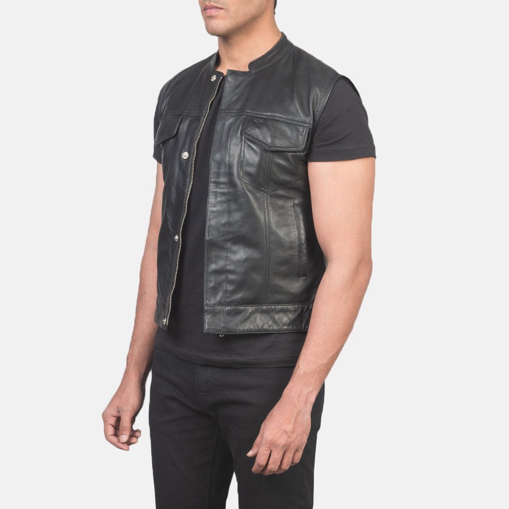 Taj Signature Atlas Moto Leather Vest Leather Jacket