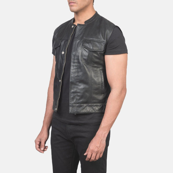 Taj Signature Atlas Moto Leather Vest Leather Jacket