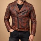 Taj Signature Blaq Motorcycle Leather Biker Jacket Leather Jacket