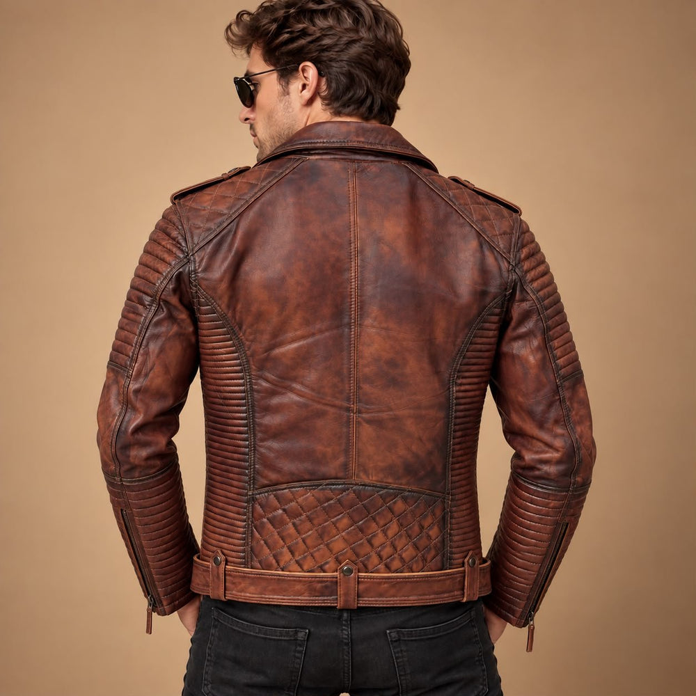 Taj Signature Blaq Motorcycle Leather Biker Jacket Leather Jacket