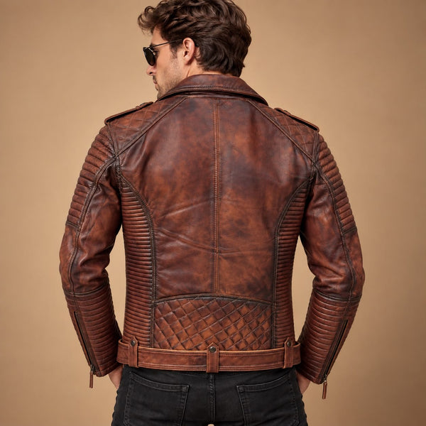 Taj Signature Blaq Motorcycle Leather Biker Jacket Leather Jacket