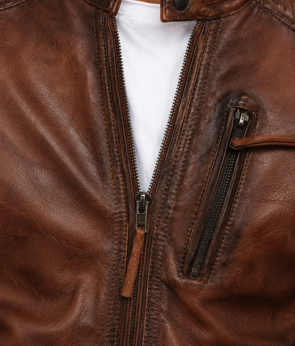Taj Signature Bobby Numero Leather Jacket Biker