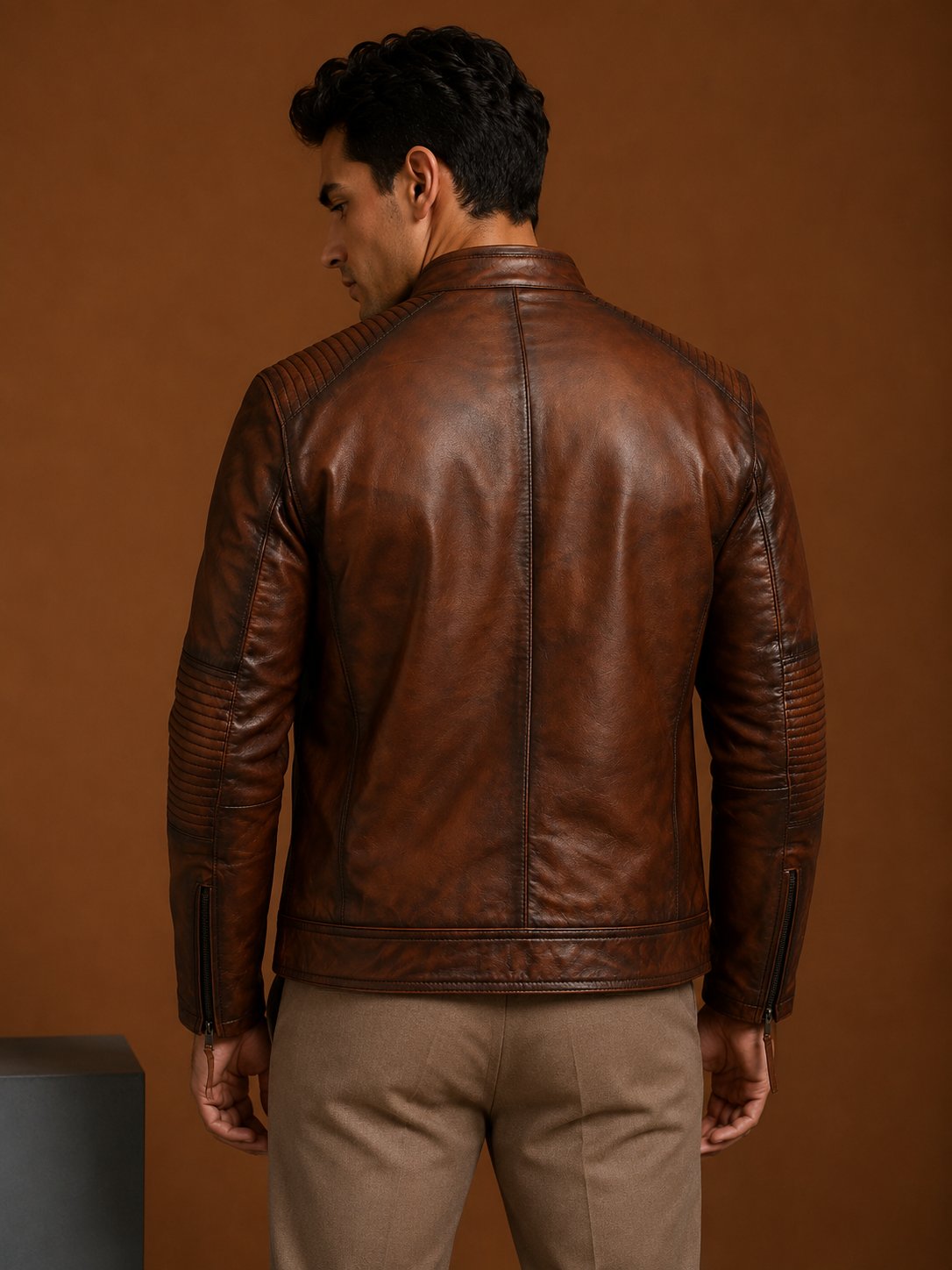 Taj Signature Bobby Numero Leather Jacket Biker