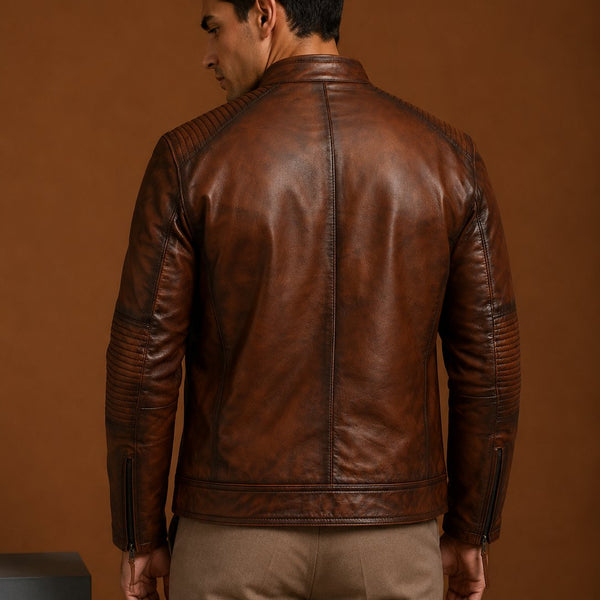Taj Signature Bobby Numero Leather Jacket Biker