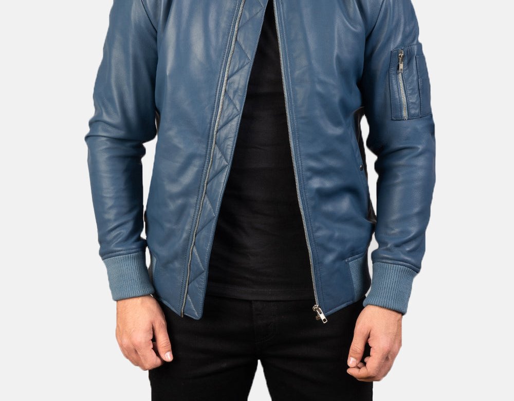 Taj Signature Bomia Ma-1 Leather Bomber Jacket