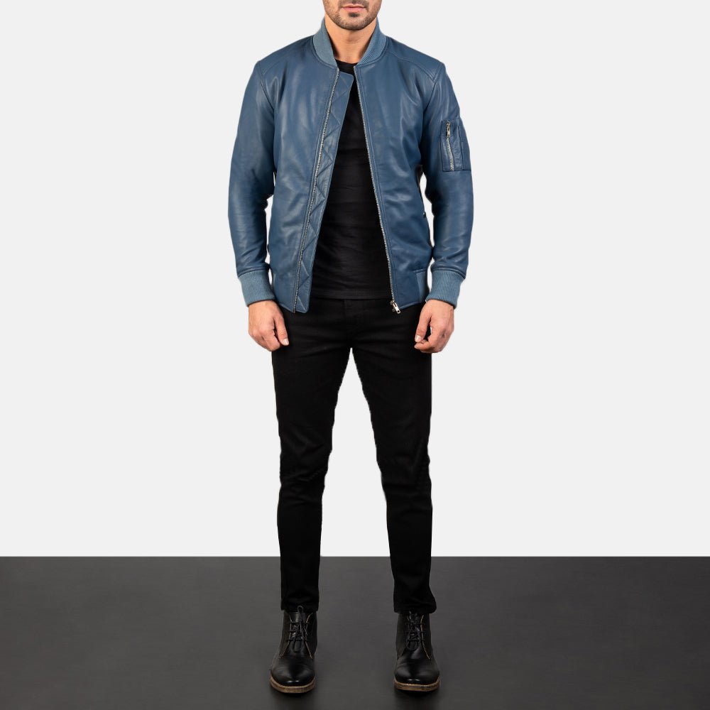 Taj Signature Bomia Ma-1 Leather Bomber Jacket
